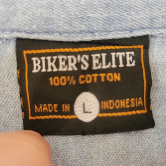 LOT OF 2 COTTON BIKER SHIRTS  STURGIS INDIAN HEAD & CHOPPER PRINTS  SLEEVELESS L - Picture 10 of 13